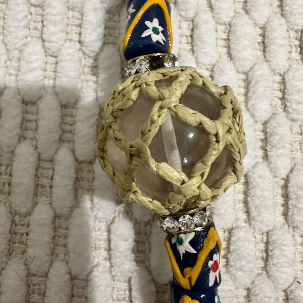 Limited Edition Tory Burch Mixed Media Long Blue Beaded Necklace - Picture 5 of 6